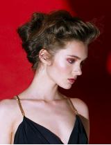 Long Brown Updo Hairstyle by Cebado