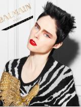 Short Black Sculptured Hairstyle by Balmain