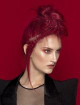 Long Red Updo Hairstyle by Pierrots Hair Studios