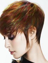 Short Red Layered Hairstyle by Blushes