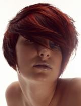  Red Straight Hairstyle by Barrie Stephen