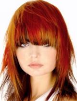 Medium Red Layered Hairstyle by Paterson SA