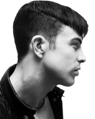 A short black straight hairstyle by Mark Leeson