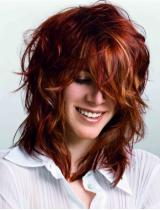 Long Red Shaggy Hairstyle by La Biosthetique