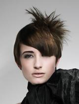 Short Brown Spikey Hairstyle by Boons Hair Salon